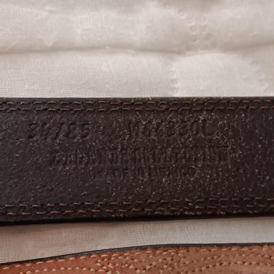 VARIETY OF NECKTIES AND 2 LEATHER BELTS SIZE 34