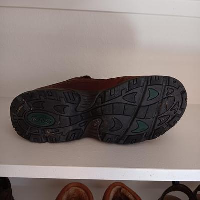 MEN'S CABELA SHOES, LEATHER SLIPPERS AND CLARKS SANDALS SIZE 10