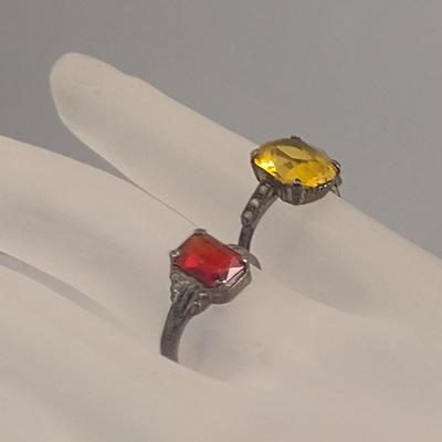 Pair of Sterling Silver Rings- Sizes 3 and 5 3/4 (#47)