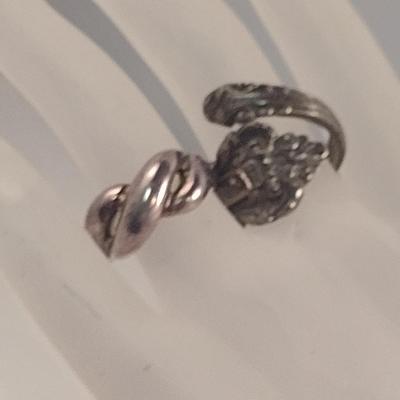 Pair of Sterling Silver Rings- Sizes 8 and 7 (#48)