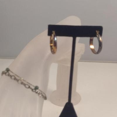 Sterling Silver Bracelets and Post Earring- Approx Total Weight 14.7 Grams (#50)