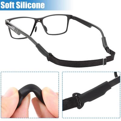 4-Piece Adjustable Glasses Straps - No Tail Adjustable Eyewear Retainer Glass Straps for Men's, Kids', Women's Glasses,...