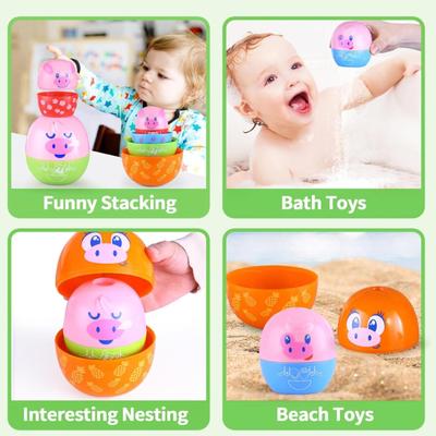 Piggy Easter Eggs Toddler Stacking Nesting Toys for Toddlers 1-3, 8pcs Pig Eggs Matching Game STEM Preschool Learning Sensory Nesting...