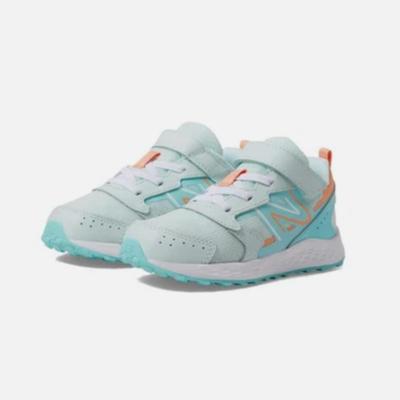 Size 5.5 Baby Infant - New Balance Fresh Foam 650 Bungee Lace with Top Strap Extra Wide in Blue Orange