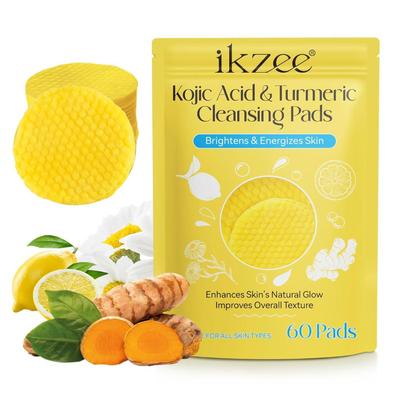 Turmeric Kojic Acid Pads, 60 kojic acid and Turmeric Cleansing Pads, Turmeric Cleansing Pads for Dark Spots, Exfoliating Turmeric Pads...