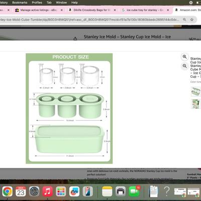 Mint Green Stanley Ice Mold – Stanley Cup Ice Mold – Ice Mold for Stanley Cup – Stanley Ice Cube Mold – Tumbler Ice Mold – Ice Cube Tray...
