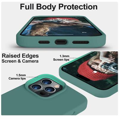 iPhone 14 Pro Case 6.1", Pine Green Upgraded Thickened Liquid Silicone, Soft Anti-Scratch Microfiber Lining, Shockproof Full Body...
