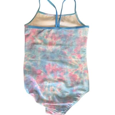 Size 140 - Girls Pastel Rainbow Tie Dye Gymnastics Leotard One Piece Tumbling Outfits