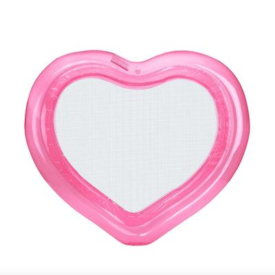 Funboy Mesh Heart Oversized 70" Water Hammock Pool Lounger in Clear Pink