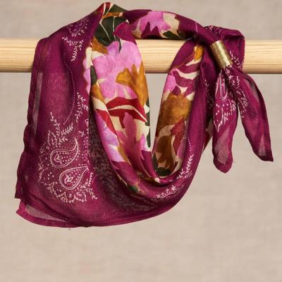 Sundance Chan Luu Blooming Bolero Bandana in Violet Viscose Gauze