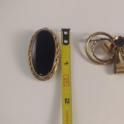 Pair of Gold Filled Brooches- Catamore and L.S. Co. (#54)