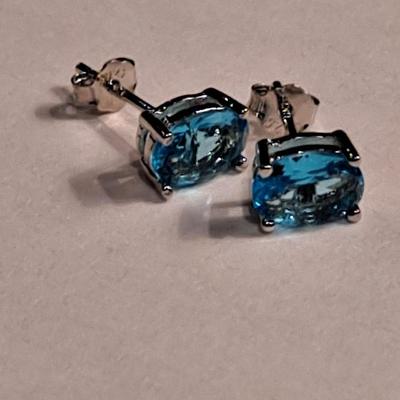 Aquamarine Silver Earrings