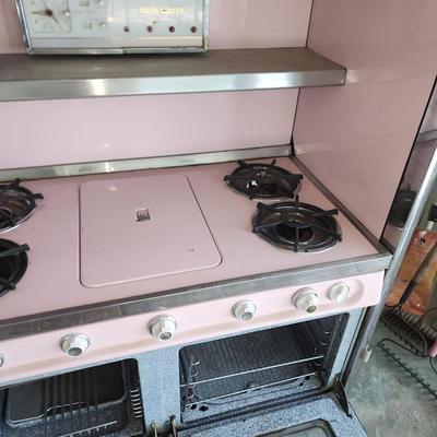 Vintage Western Holly Pink Gas Stove