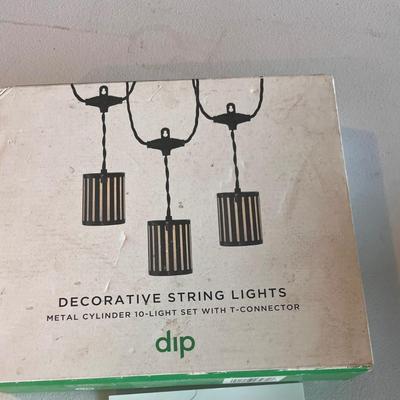Metal cylinder string lights new in box