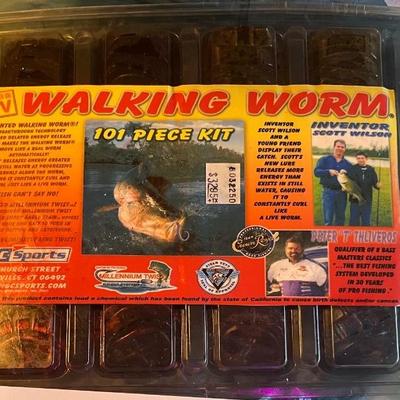 Fish tackle box filled with fishing items