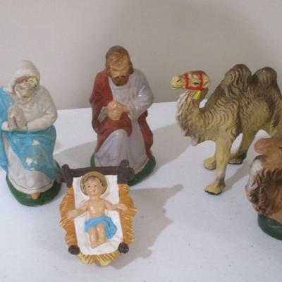 Vintage 14 Piece Nativity Set 1950's (TR)