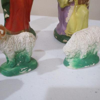 Vintage 14 Piece Nativity Set 1950's (TR)