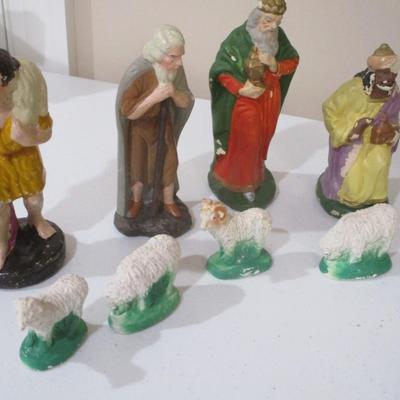 Vintage 14 Piece Nativity Set 1950's (TR)