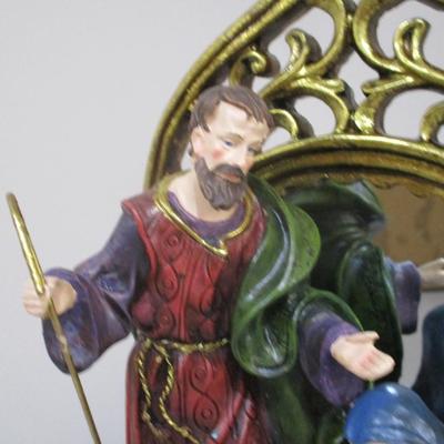 Holy Family Mirrored Ceramic Nativity Set With Box (TR)