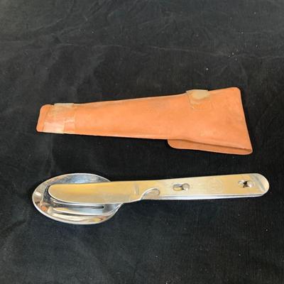 LOT 29: Vintage Camping Supplies Including Aluminum Cooker and Pots, Camping Seat, Canteen and More