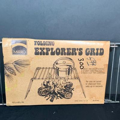 LOT 29: Vintage Camping Supplies Including Aluminum Cooker and Pots, Camping Seat, Canteen and More
