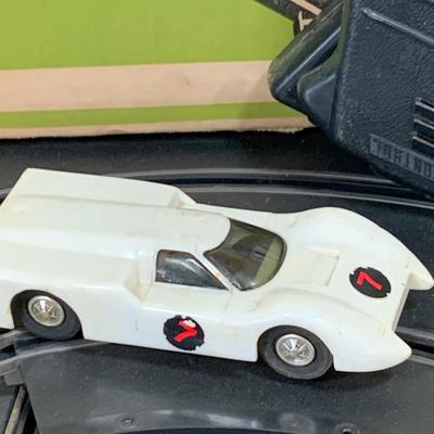 LOT 30: Vintage Sears Championship Road Race Set with Track, Cars and Controllers