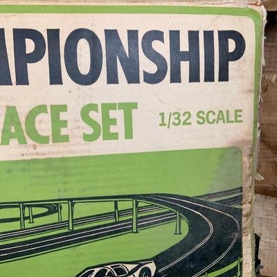 LOT 30: Vintage Sears Championship Road Race Set with Track, Cars and Controllers