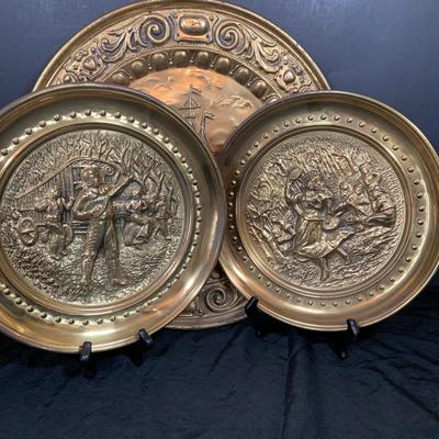 LOT 31: Collection of Embossed Brass Wall Plate