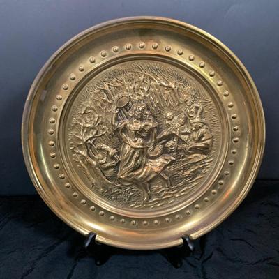 LOT 31: Collection of Embossed Brass Wall Plate
