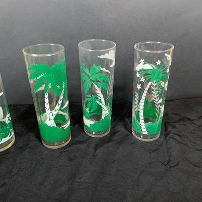 LOT 32: Vintage Kitchen Including Libby Tropical Tall Tom Collins Glasses, Strawberry Trays, Lemon Mugs, Wilpet Plastic Salt and Pepper...