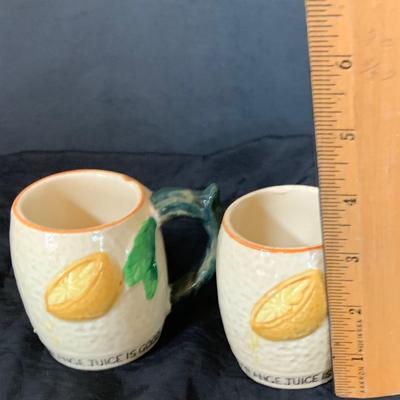 LOT 32: Vintage Kitchen Including Libby Tropical Tall Tom Collins Glasses, Strawberry Trays, Lemon Mugs, Wilpet Plastic Salt and Pepper...