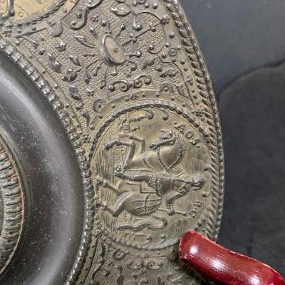 LOT 35: Set of Western Ceramic German Large Wall Plates and Set of Two (2) Nuremberg 17th Century Style Pewter Dis
