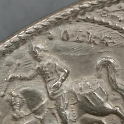 LOT 35: Set of Western Ceramic German Large Wall Plates and Set of Two (2) Nuremberg 17th Century Style Pewter Dis