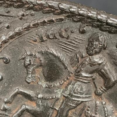 LOT 35: Set of Western Ceramic German Large Wall Plates and Set of Two (2) Nuremberg 17th Century Style Pewter Dis