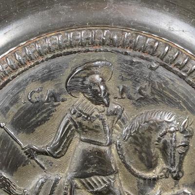 LOT 35: Set of Western Ceramic German Large Wall Plates and Set of Two (2) Nuremberg 17th Century Style Pewter Dis
