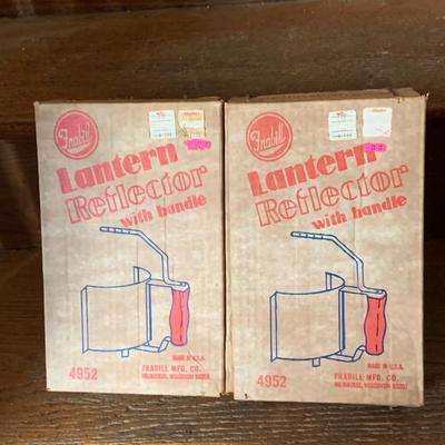 LOT 37: Set of 2 Colman Lanterns One with the Original Box and the Other in a Hard Plastic Caring Case and Frabill’s Lantern Shields In...