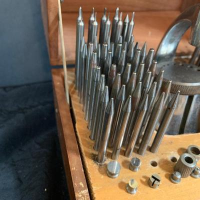 LOT 38: Vintage/ Antique Watchmaker Repairing Tools In Wooden Box