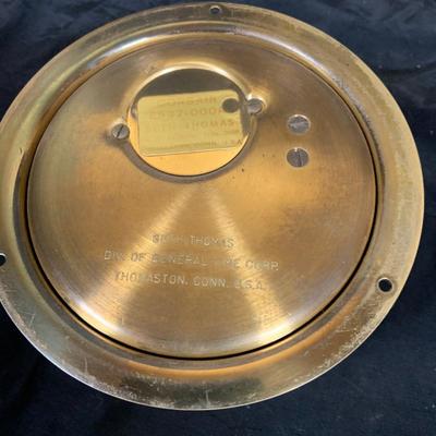 LOT 43: Collection Nautical Instruments Including a Seth Thomas Brass Ships Clock, Brass Ship’s Wheel Barometer and Lorus Quartz World...