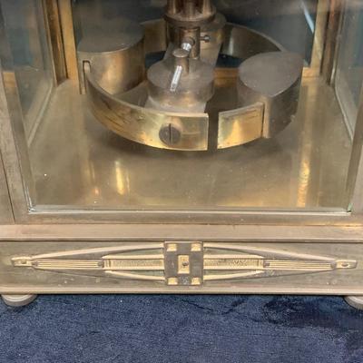 LOT 44: Vintage/Antique Brass Art Deco Mechanical Mantel Clock