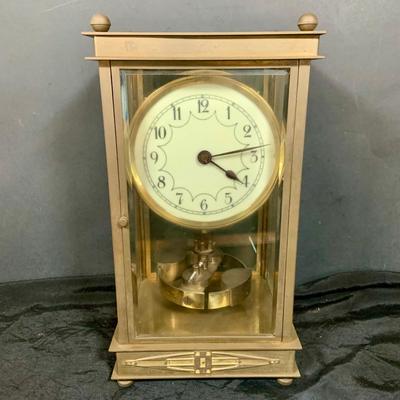 LOT 44: Vintage/Antique Brass Art Deco Mechanical Mantel Clock