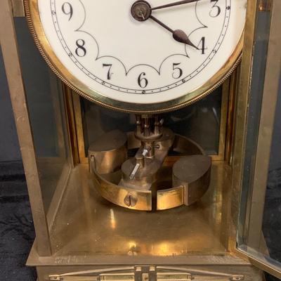 LOT 44: Vintage/Antique Brass Art Deco Mechanical Mantel Clock