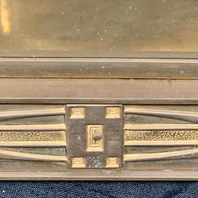 LOT 44: Vintage/Antique Brass Art Deco Mechanical Mantel Clock