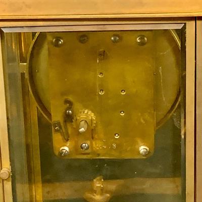 LOT 44: Vintage/Antique Brass Art Deco Mechanical Mantel Clock