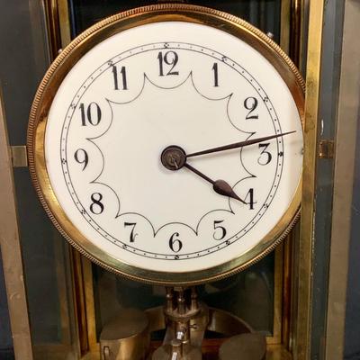 LOT 44: Vintage/Antique Brass Art Deco Mechanical Mantel Clock