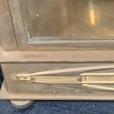 LOT 44: Vintage/Antique Brass Art Deco Mechanical Mantel Clock