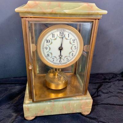 LOT45: Vintage Marble and Brass Anniversary Mantle Clock
