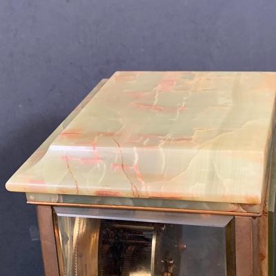 LOT45: Vintage Marble and Brass Anniversary Mantle Clock