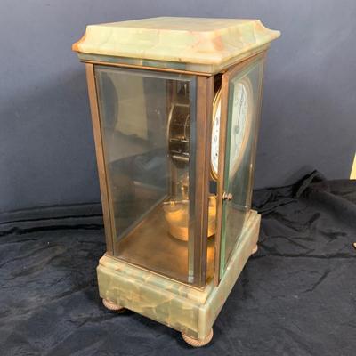 LOT45: Vintage Marble and Brass Anniversary Mantle Clock
