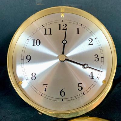LOT 47: Set of Two (2) Vintage Ship’s Bell Clocks By Airguide and Unbranded