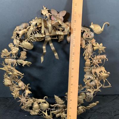 LOT 48: Vintage Dresden Brass All Season/Holiday Wreath